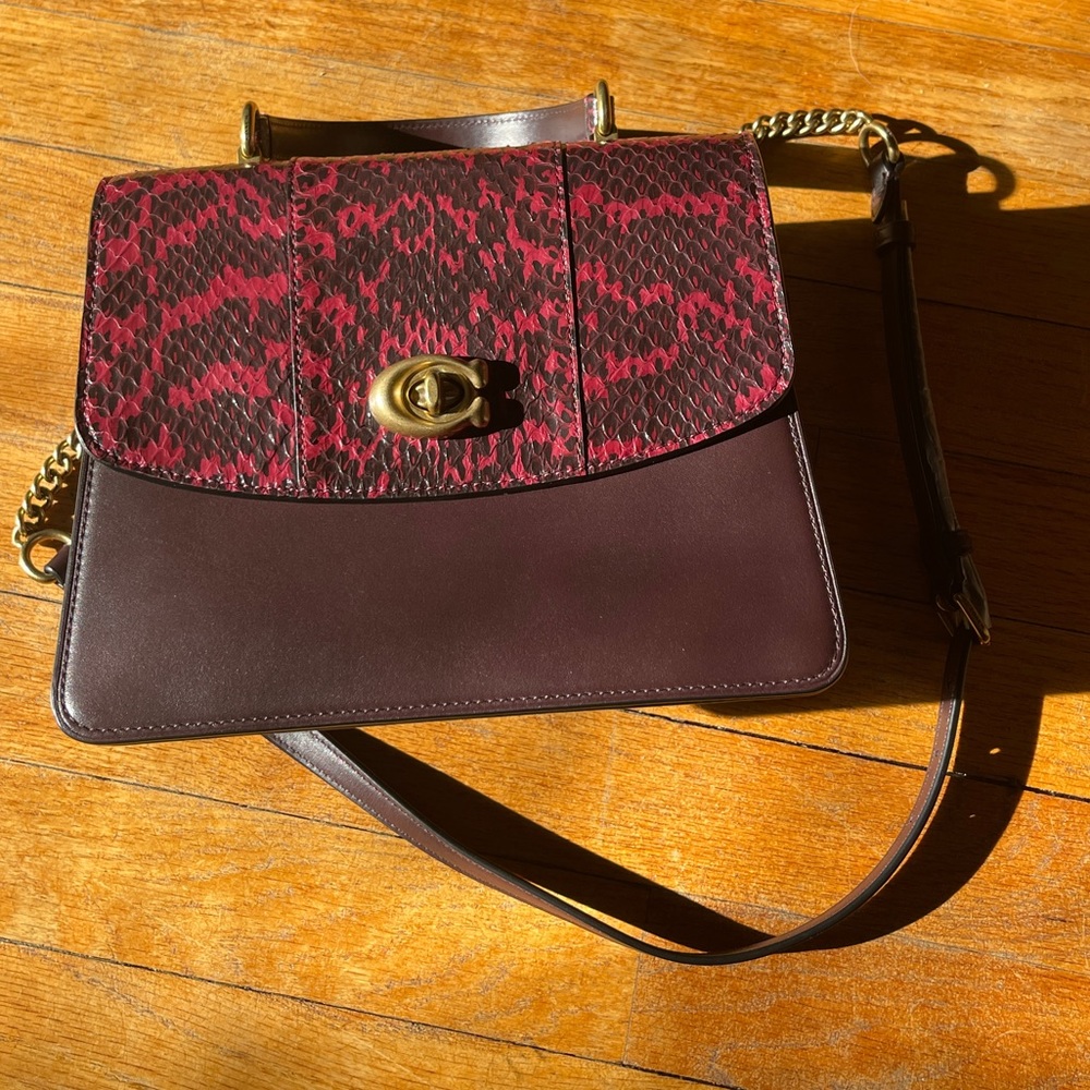 Coach snake skin Tilly top handle bag